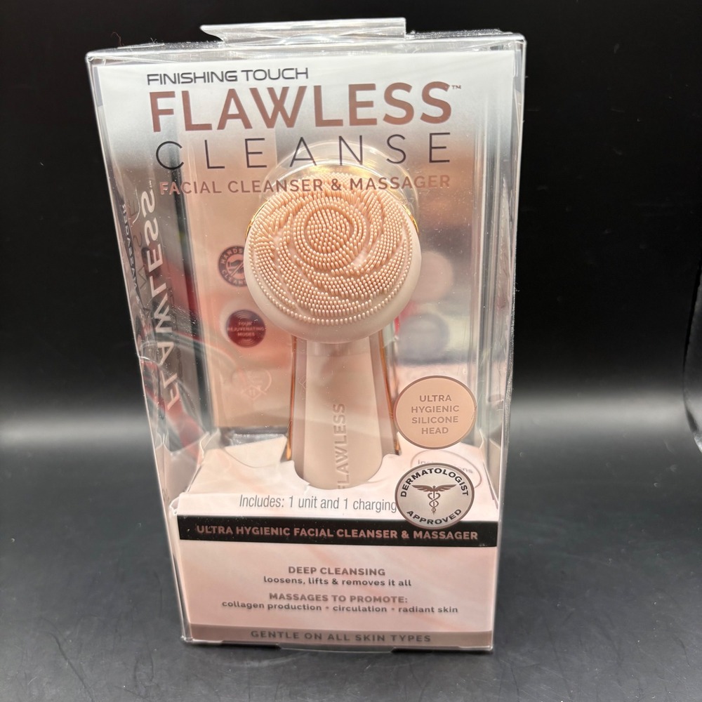 Finishing Touch Flawless Cleanse Facial Cleanser &‎ Massager Brush NEW